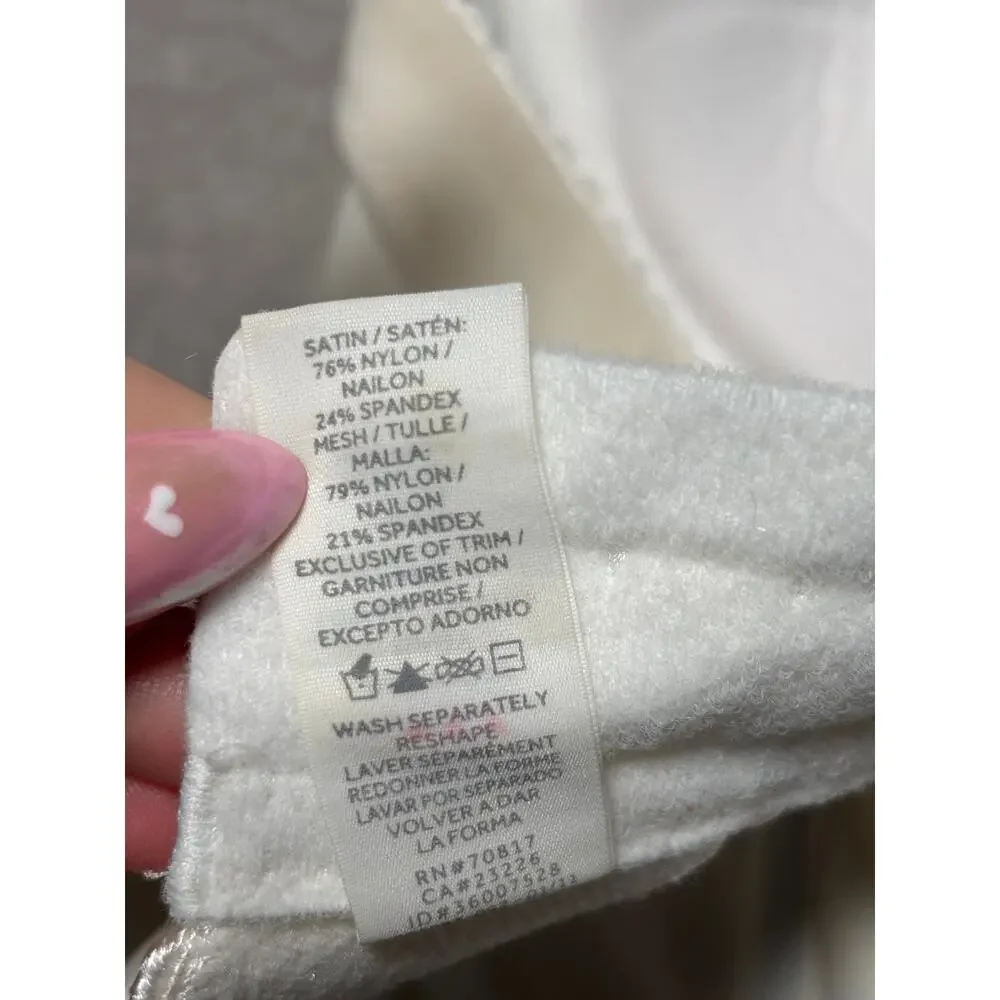 Victoria's Secret Back Off Baby Low Back Bustier Push Up Padded 32D White - Picture 4 of 5